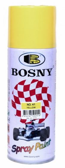 Краска аэрозольная Bosny 300 мл. желтая № 41